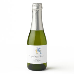 Wildflower Petals & Prosecco Bridal Shower Favor Sparkling Wine Label