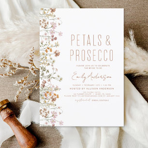 Wildflower Petals & Prosecco Bridal Shower Garden Invitation