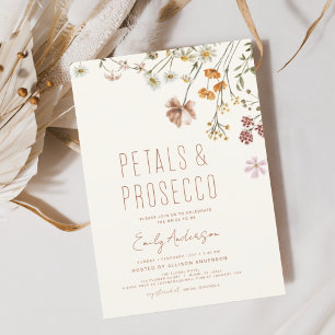 Wildflower Petals & Prosecco Bridal Shower  Invitation