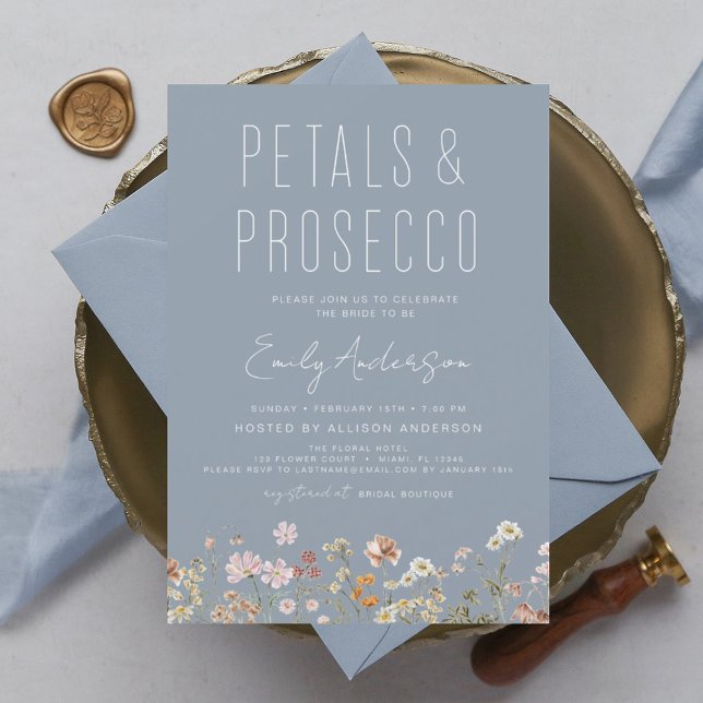 Wildflower Petals & Prosecco Invitation Flyer (Creator Uploaded)
