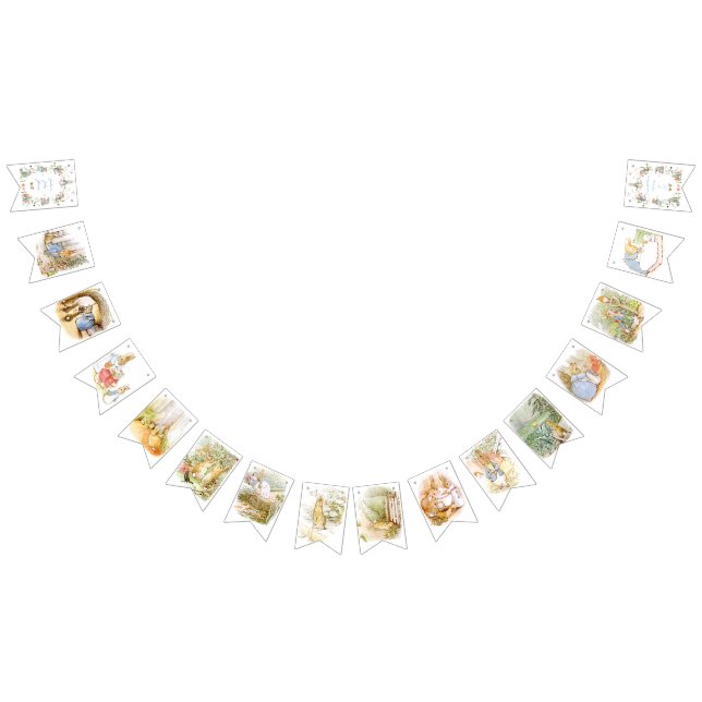 Wildflower Peter the Rabbit Baby Shower bunting  Bunting Flags (All)