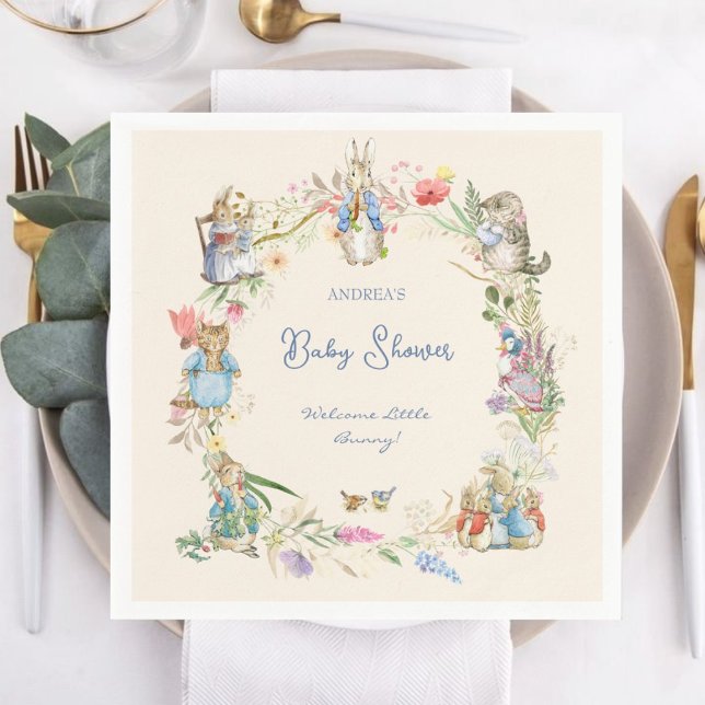 Wildflower Peter the Rabbit Baby Shower Large Napkins (Creator Uploaded)