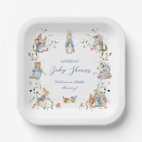 Wildflower Peter the Rabbit Baby Shower Paper  Paper Plates