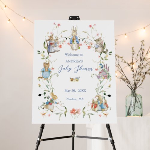 Wildflower Peter the Rabbit Baby Shower Welcome Foam Board