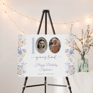 Wildflower Photo 100th Birthday Welcome Sign