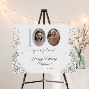 Wildflower Photo 100th Birthday Welcome Sign