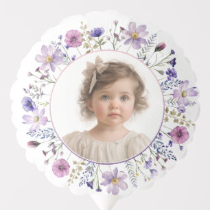 Wildflower Photo Balloon - Girl’s 1st Birthday