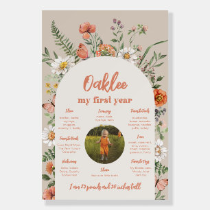 Wildflower Photo First Year Milestone Poster