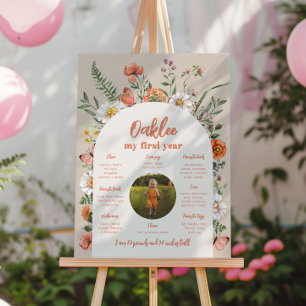 Wildflower Photo First Year Milestone Poster