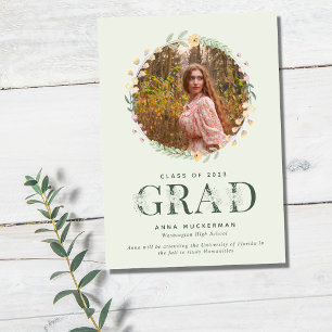 Wildflower Photo Girl Graduation Announcement
