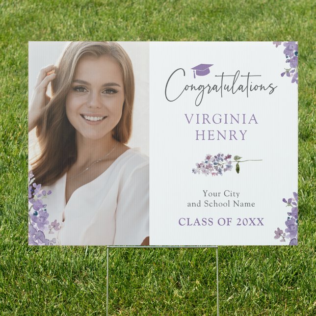 Wildflower Photo Graduation Sign (Wildflower Photo Graduation Yard Sign by Painted Paperie
)