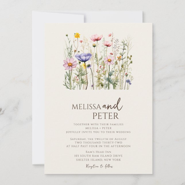 Wildflower Photo Invitation (Front)