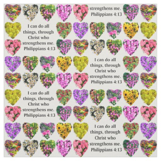 WILDFLOWER PHOTO PHILIPPIANS 4:13 FABRIC