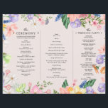 Wildflower Photo Tri-Fold Wedding Ceremony Program<br><div class="desc">For more advanced customization of this design,  select the "Customize It" button above!</div>