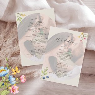 Wildflower Photo Wedding Program