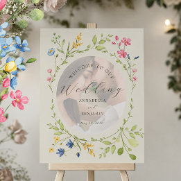 Wildflower Photo Wedding Welcome Foam Board