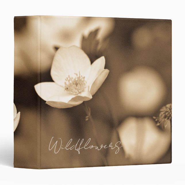 Wildflower Photography in Sepia Tones: 1.5" Binder (Front/Spine)