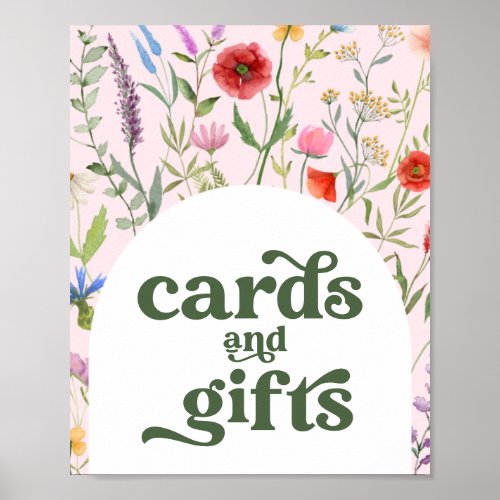 Wildflower Pink Baby Shower Cards  Gifts Sign