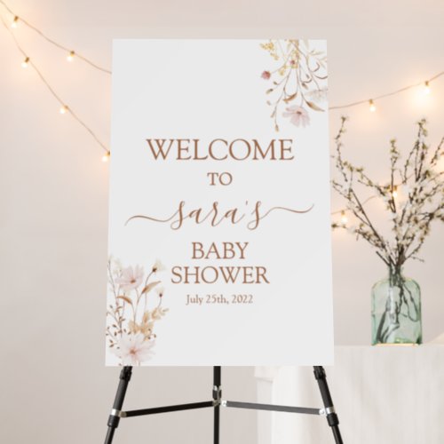 Wildflower Pink Baby Shower Welcome foam board 