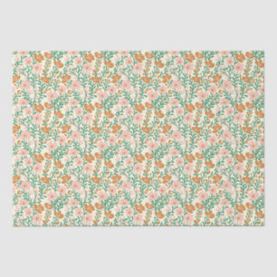 Wildflower Pink Blooms Floral Baby Shower Custom Tissue Paper