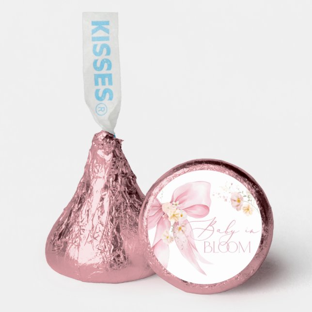 Wildflower Pink Bow Baby in Bloom Hershey®'s Kisses® (Front)