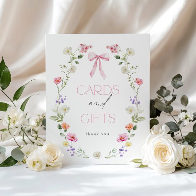 Wildflower Pink bow Cards and gifts Poster (Creator Uploaded)