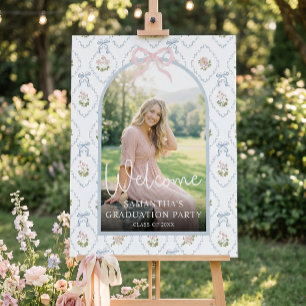 Wildflower Pink Bow Graduation Party Foam Board