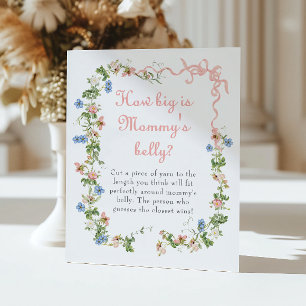 Wildflower Pink Bow How Big is Mommy’s Belly Poster