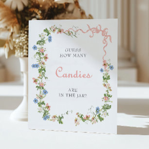 Wildflower Pink Bow How many Candies in the Jar Poster