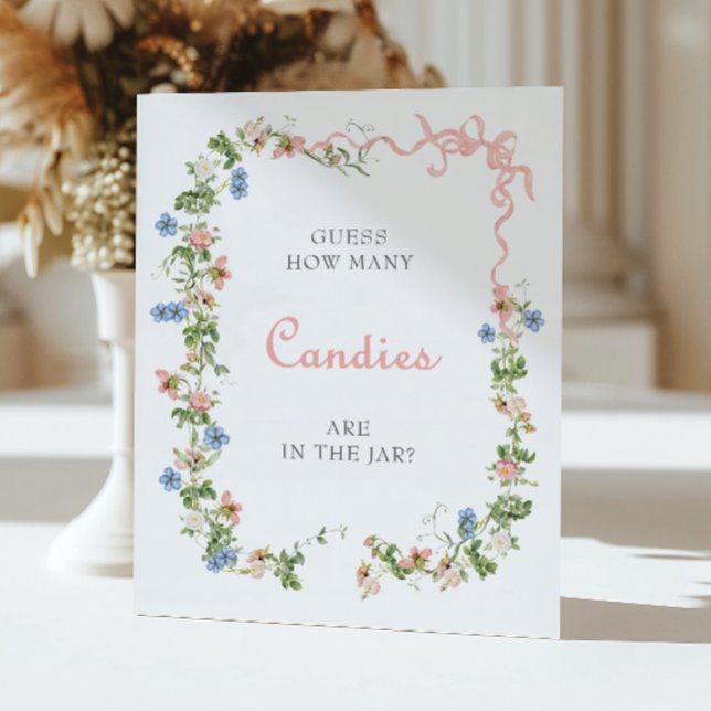 Wildflower Pink Bow How many Candies in the Jar Poster (Creator Uploaded)