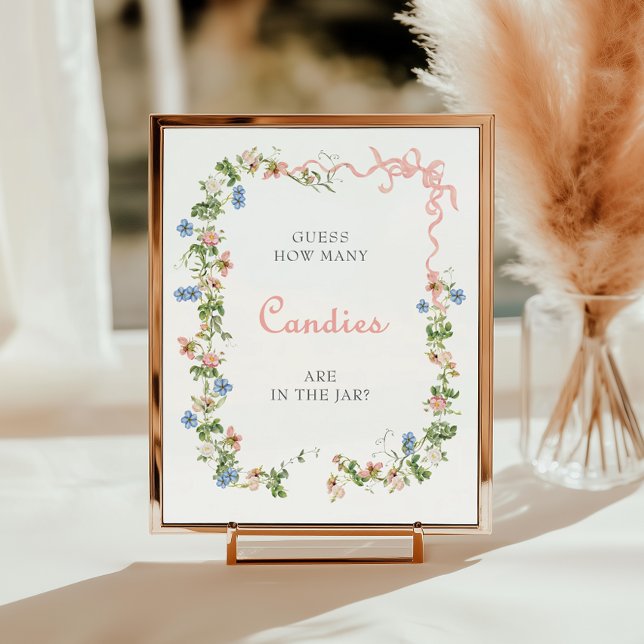 Wildflower Pink Bow How many Candies in the Jar Poster (Creator Uploaded)