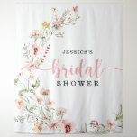Wildflower Pink Bridal Shower Backdrop Decor<br><div class="desc">This design features a delicate bouquet of painted wildflowers and greenery along with a lovely combination of modern and rustic fonts. See the entire collection for more matching items!</div>