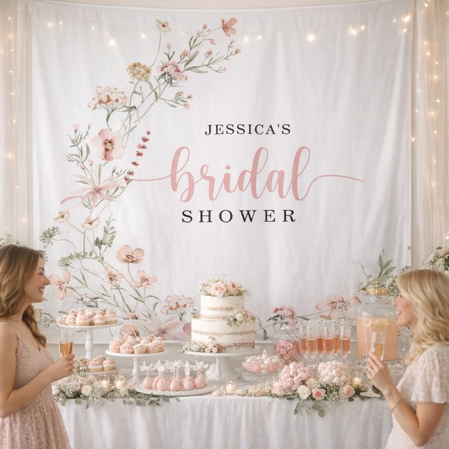 Wildflower Pink Bridal Shower Backdrop Decor (Creator Uploaded)
