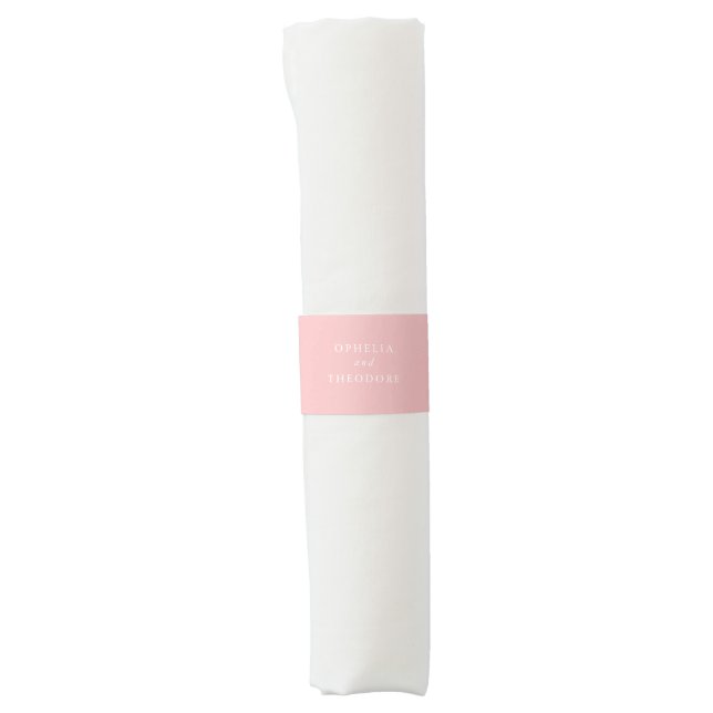 Wildflower Pink Elegant Wedding Suite Napkin Bands (Front)