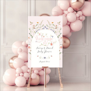 Wildflower Pink Girl Bloom Baby Shower Foam Board