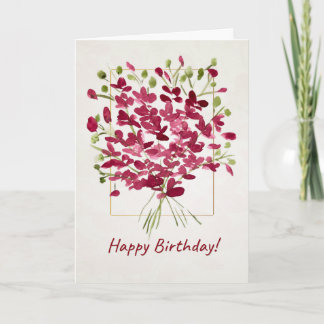 Wildflower Pink Posie | Watercolor Birthday  Card