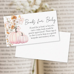 Wildflower Pink Pumpkin Baby Shower Books For Baby Enclosure Card