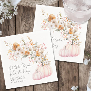 Wildflower Pink Pumpkin Baby Shower Napkins