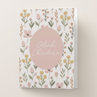 Wildflower Pocket Folder Personalized Baby