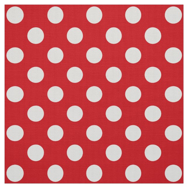 WILDFLOWER - Polka Dots on Valentine or Xmas Red Fabric (Swatch)