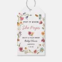 Wildflower Pop It When She Pops Champagne Bottle Gift Tags