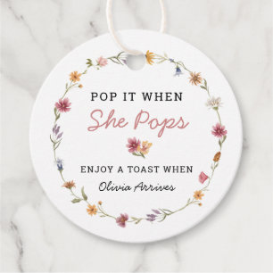Wildflower Pop It When She Pops Champagne Favors Favor Tags