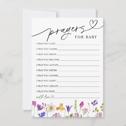 Wildflower Prayers and Wishes for Baby Card