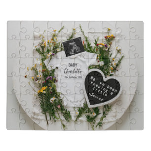 Wildflower Pregnancy Announcement Baby reveal gift Jigsaw Puzzle