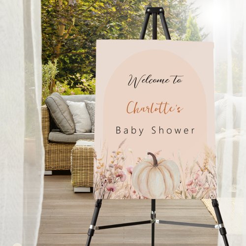 Wildflower pumpkin arch baby shower welcome foam board