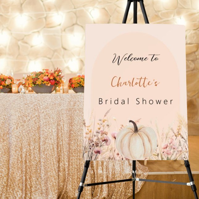 Wildflower pumpkin arch bridal shower welcome foam board (Creator Uploaded)