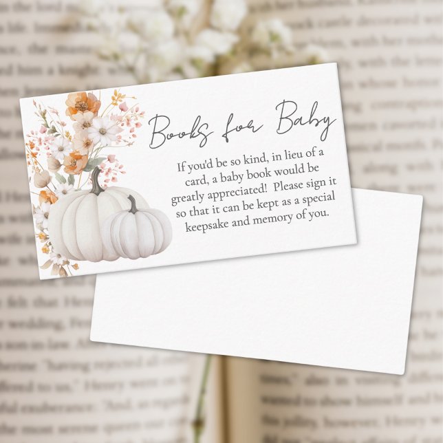 Wildflower Pumpkin Baby Shower Books For Baby Enclosure Card (Wildflower Pumpkin Baby Shower Books For Baby Enclosure Card )
