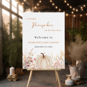 Wildflower pumpkin baby shower welcome foam board