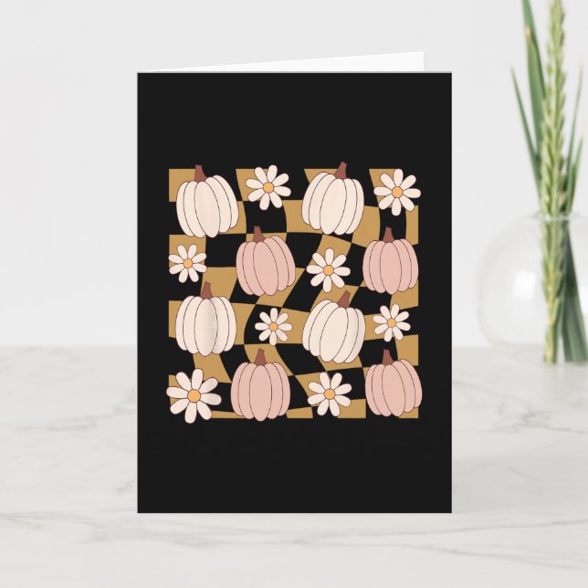 Wildflower Pumpkin Season Autumn Fall Leaves Thank Card (Front)