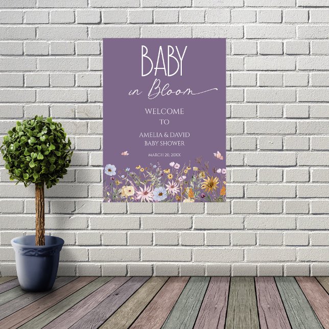 Wildflower Purple Baby in Bloom Baby Shower Poster (Creator Uploaded)